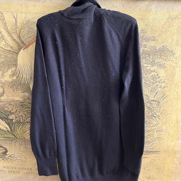 Lands End Dark Navy Blue Loose Turtleneck Sweater SZ Large - Picture 7 of 8